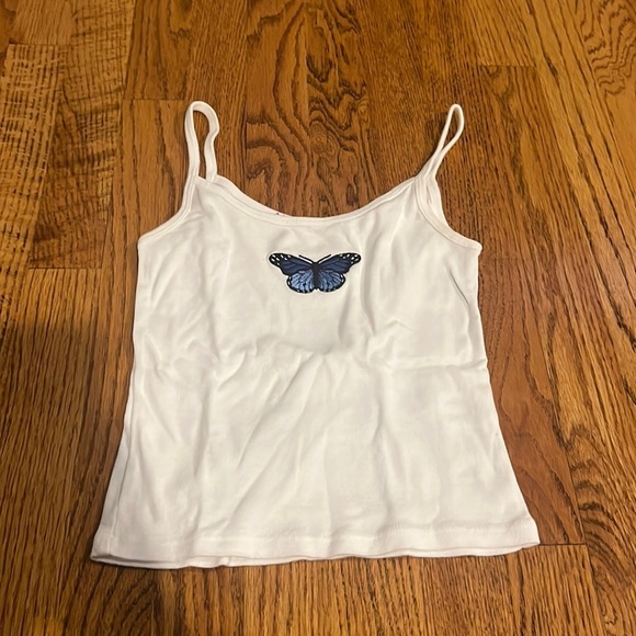 Brandy Melville Woman’s White Butterfly Tank - Picture 1 of 4
